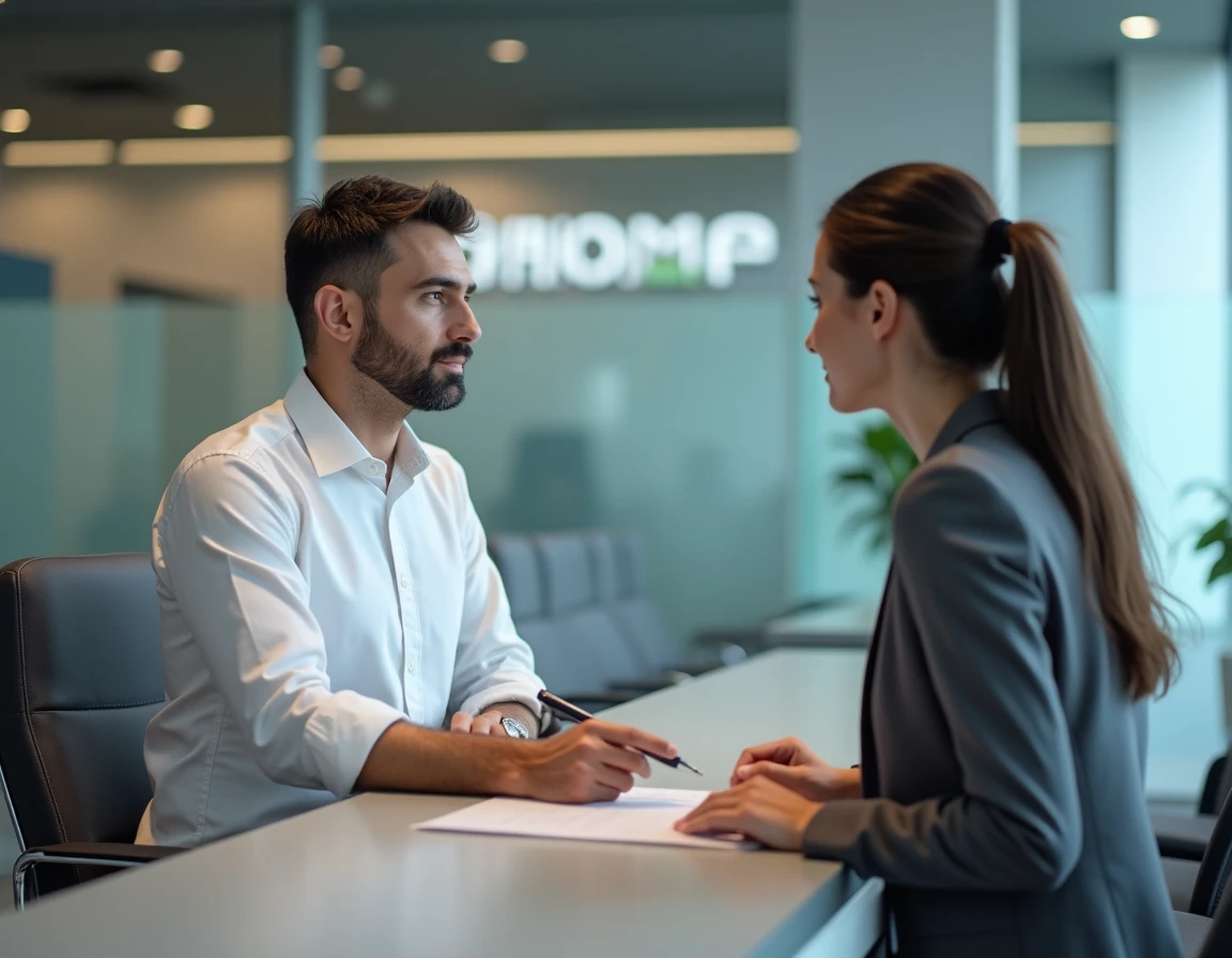 Client signalant un paiement non autorisé à son conseiller bancaire en agence